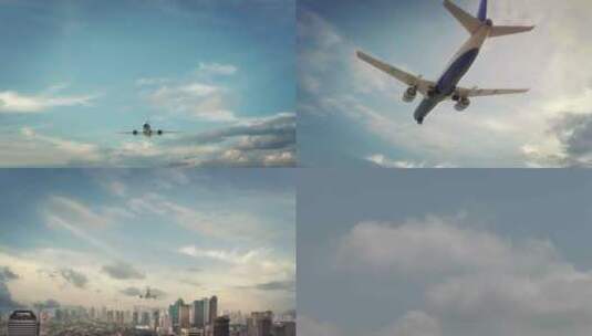 飞机降落低飞航空公司宣传片高清在线视频素材下载