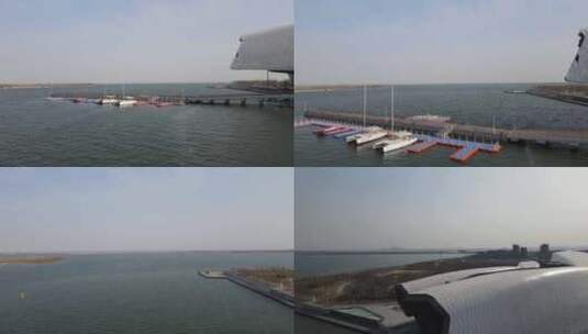 航拍天津海洋国家博物馆高清在线视频素材下载