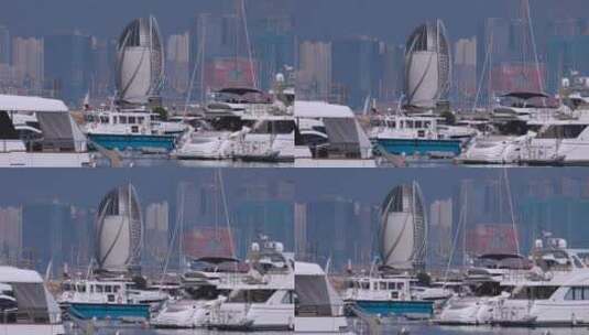 香港港口的船只高清在线视频素材下载