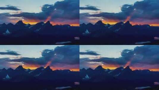 高原雪山的日出高清在线视频素材下载
