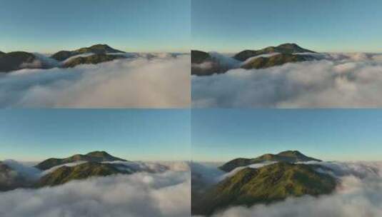 山顶云海、日出时云雾缭绕的群山高清在线视频素材下载