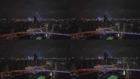 上海_南浦大桥_航拍南浦大桥全貌004高清在线视频素材下载