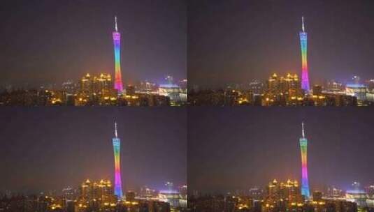 广州塔和居民楼高清在线视频素材下载