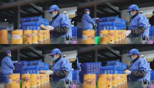 食品厂忙碌的工人高清在线视频素材下载