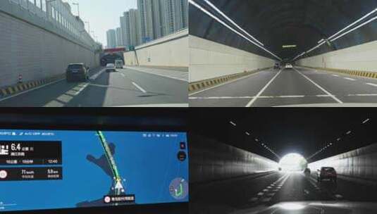 青岛胶州湾海底隧道开车高清在线视频素材下载