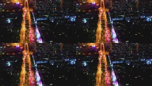 杭州钱塘新区云水城市车流夜景延时摄影高清在线视频素材下载
