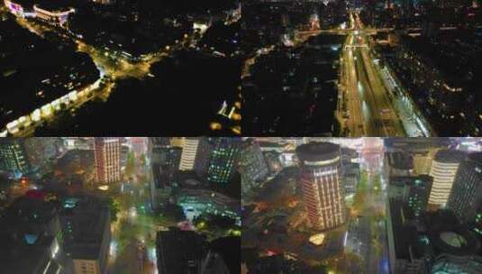 杭州西湖区夜景车流延时摄影高清在线视频素材下载
