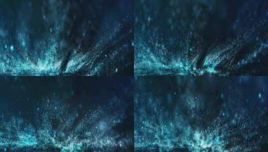 蓝色唯美流动粒子背景04高清在线视频素材下载