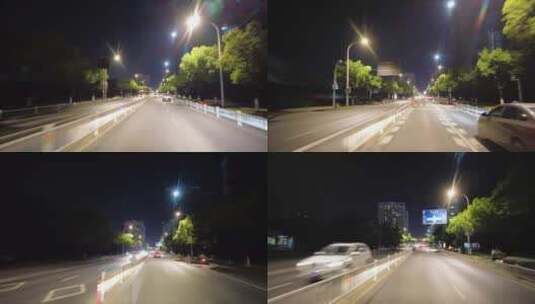 夜晚马路开车空镜头高清在线视频素材下载