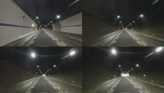【原创】开车行驶在隧道中 穿越隧道高清在线视频素材下载