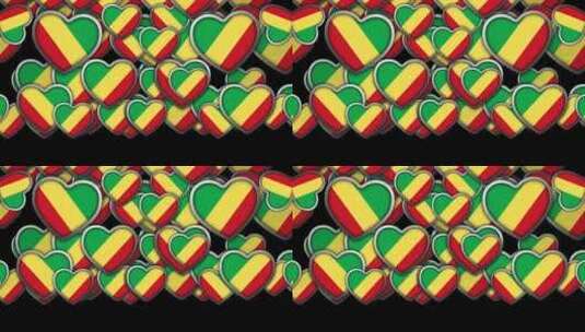 心形刚果国旗高清在线视频素材下载