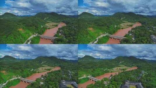 中国科学院西双版纳热带植物园HDR航拍高清在线视频素材下载