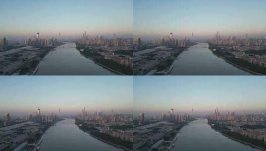 航拍广东广州珠江新城城市风光高清在线视频素材下载