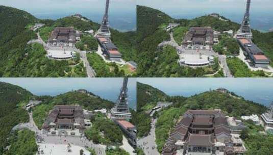 南岳衡山佛教寺庙上封寺航拍高清在线视频素材下载