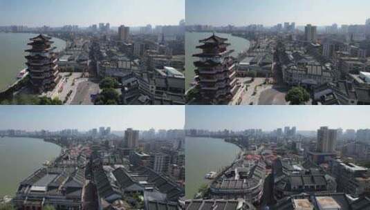 广东惠州合江楼航拍高清在线视频素材下载