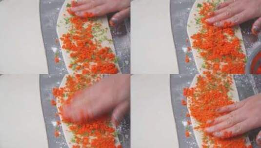 传统面点花卷制作高清在线视频素材下载