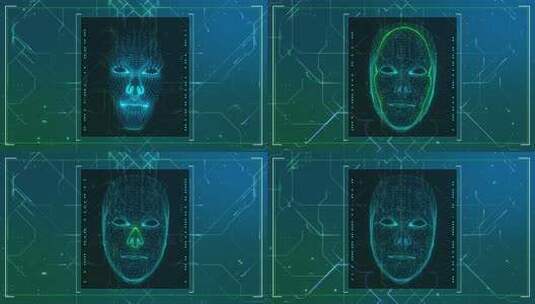 人脸识别人工智能网络安全技术物联网网络高清在线视频素材下载