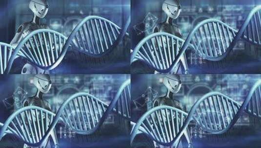 人工智能与 DNA 的合作高清在线视频素材下载