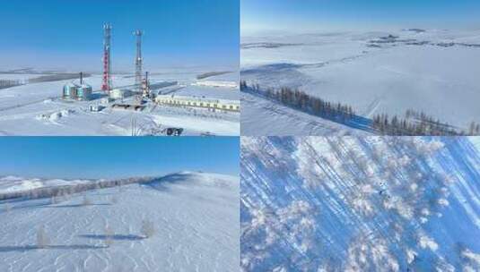 呼伦贝尔农垦农场田野冬天雪景自然风光高清在线视频素材下载