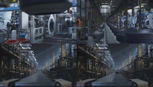 工厂内轮胎生产流水线高清在线视频素材下载