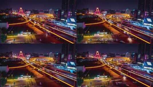成都夜晚城市交通俯瞰高清在线视频素材下载