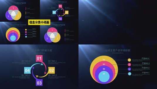 企业信息分类图表展示AE模板高清AE视频素材下载