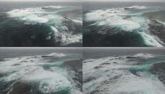 凶猛的海浪拍打海岸高清在线视频素材下载