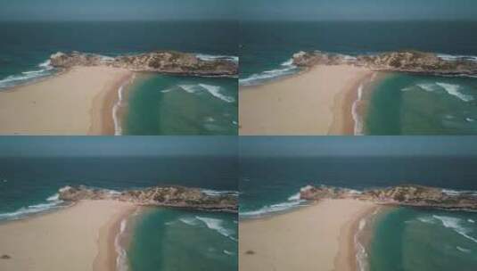沙滩和岩石航拍高清在线视频素材下载
