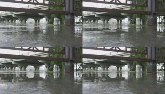 无锡蠡湖涨水灾害4K航拍原素材高清在线视频素材下载