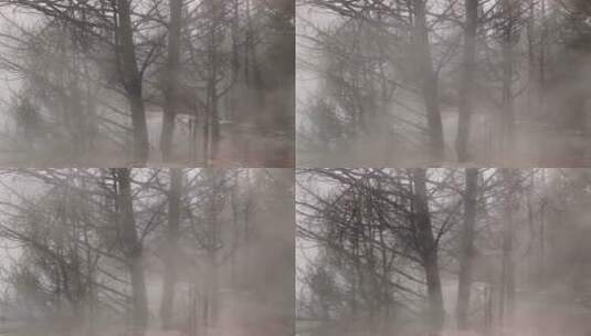 冬天温泉的蒸汽高清在线视频素材下载