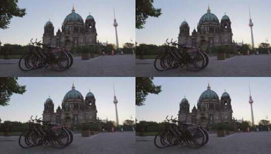 黄昏下的柏林大教堂高清在线视频素材下载