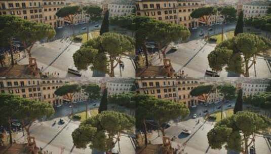 航拍罗马的威尼斯广场高清在线视频素材下载