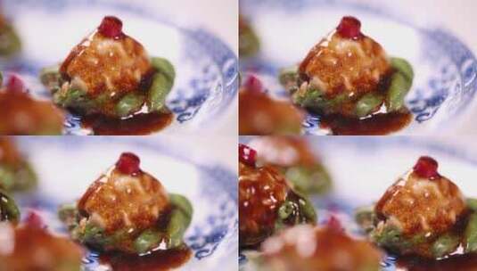 中华美食豇豆酿肉高清在线视频素材下载