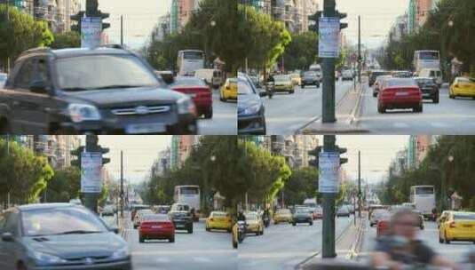 雅典市中心繁忙的道路高清在线视频素材下载