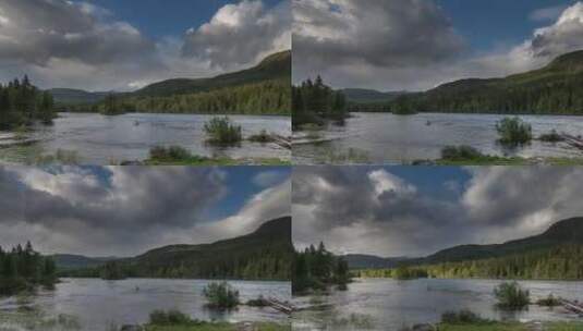 挪威上空时移的云彩高清在线视频素材下载