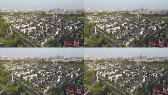 上海广富林公园4K航拍原素材高清在线视频素材下载