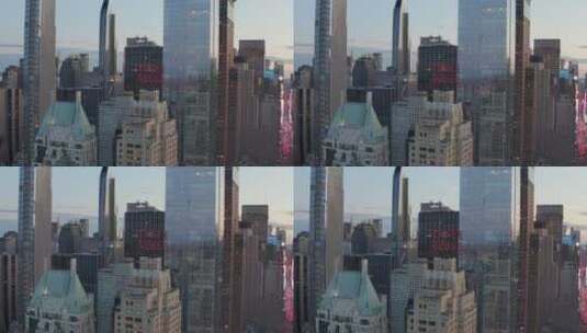 在大城市的摩天大楼之间飞翔高清在线视频素材下载