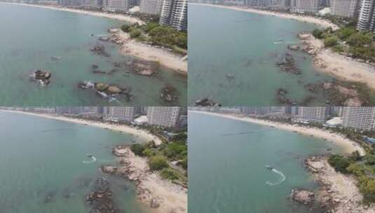 惠州十里江滩大海海浪沙滩航拍高清在线视频素材下载