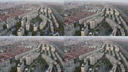 上海闵行梅陇镇住宅区，空无一人航拍高清在线视频素材下载