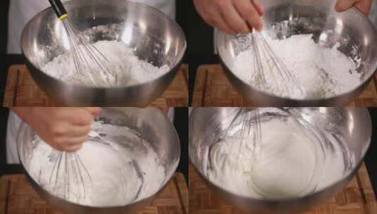 【镜头合集】打蛋器搅拌蛋糕奶油面糊高清在线视频素材下载