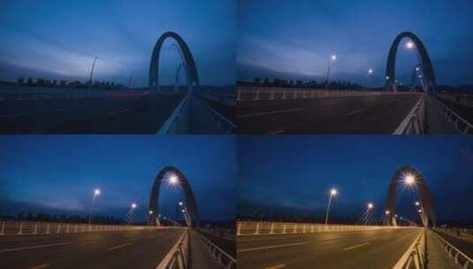北京首钢大桥白转黑4K延时拍摄高清在线视频素材下载