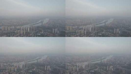 衡阳湘江城市风光航拍高清在线视频素材下载