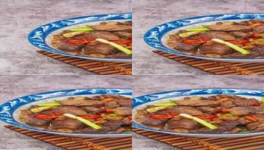 川味烧鹅肉菜品4k竖版平移镜头高清在线视频素材下载