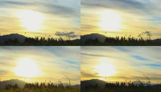 群山上的日落高清在线视频素材下载
