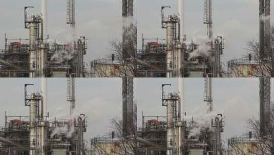 加工和提炼原油的石油工业加工厂高清在线视频素材下载