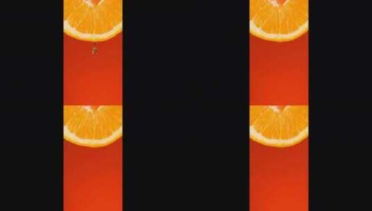 橙色背景上的橙色切片高清在线视频素材下载