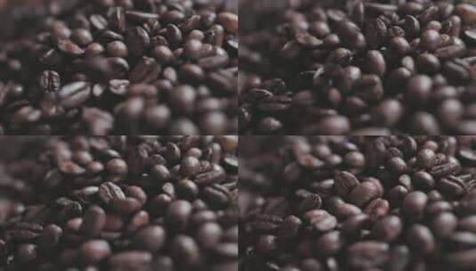 咖啡豆落在一层更多的豆子上高清在线视频素材下载