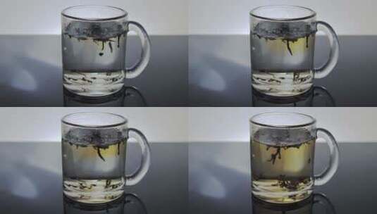 用玻璃杯泡茶高清在线视频素材下载