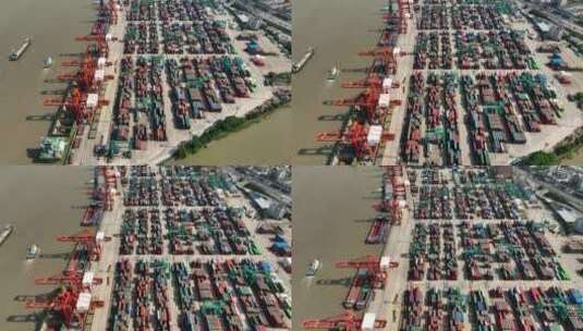 商业港口航拍高清在线视频素材下载