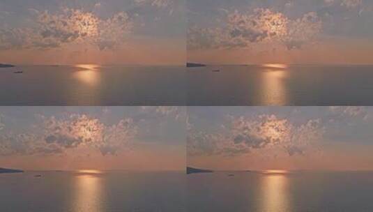 4k航拍太湖湖面海面落日高清在线视频素材下载